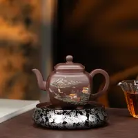 【利贞l湖光山色·鸣远四方】原矿紫泥 约460cc 全手工制 紫砂壶XYCL