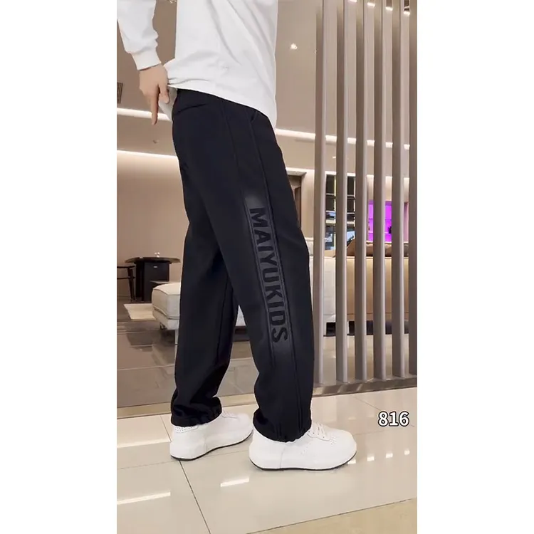 春秋季新款长裤水洗微弹面料高级感刺绣束脚直筒男士休闲卫裤