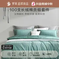 【清仓特惠】100支长绒棉提花床上四件套轻奢简约被套全棉床笠套件