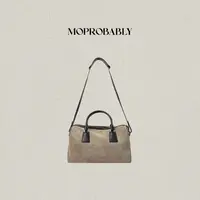 Moprobably李予诺 复古松弛波士顿磨砂牛皮手提包L5439007