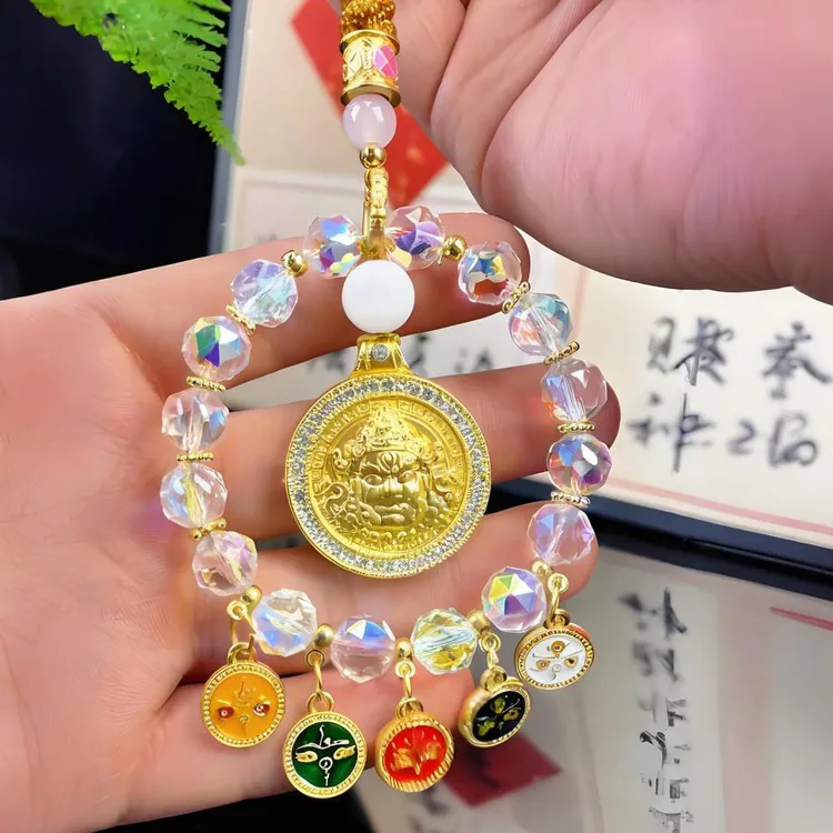 镶钻炫彩水晶汽车挂件挂饰高档轻奢车用车载后视镜车内饰装饰