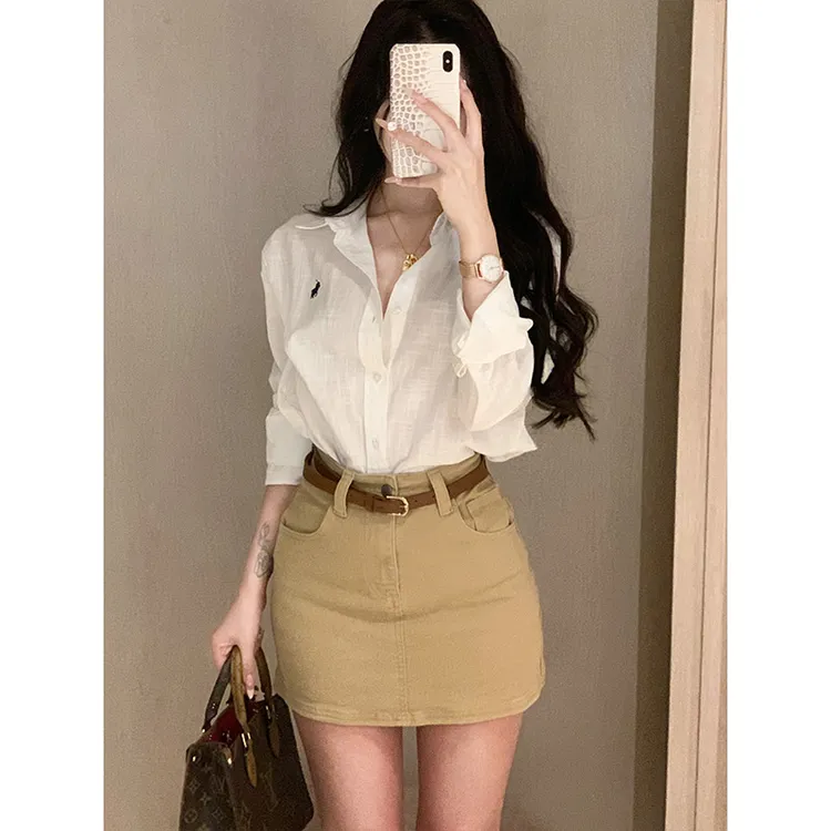 老钱风基础牛仔半身裙2025冬季高腰显瘦a字防走光包臀显腿长短裙