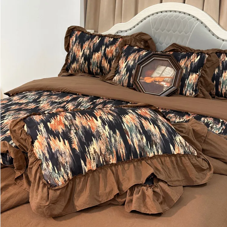 【新疆包邮】法式轻奢民族赫本风楼兰蜜语水洗棉暖气空调被四件套