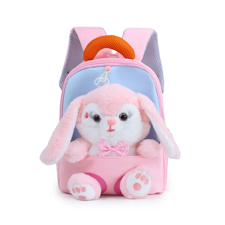 兔子玩偶幼儿园书包卡通女童双肩包2025新款儿童可爱毛绒女孩背包