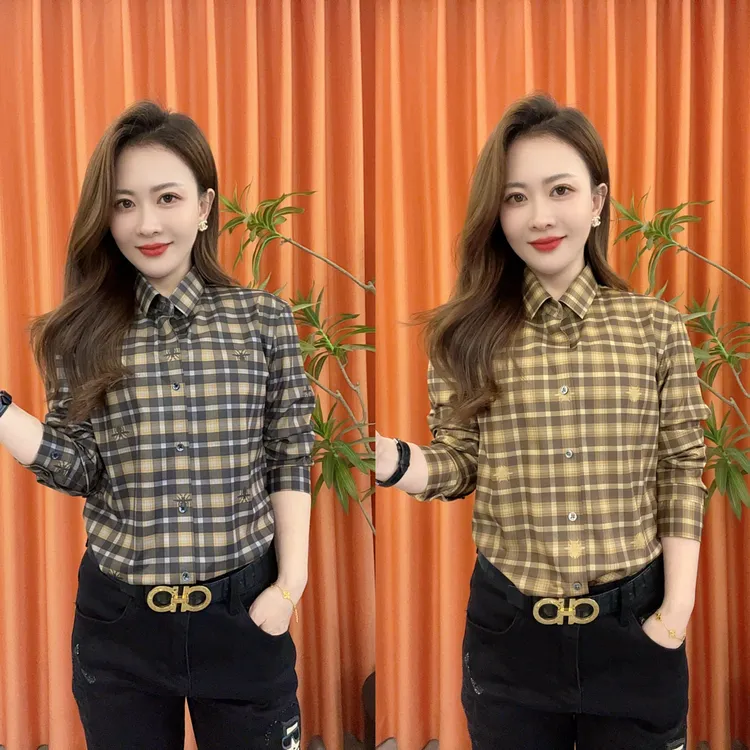 【森度男装】2025时尚潮流男士秋冬日常百搭轻奢复古显瘦格子衬衫