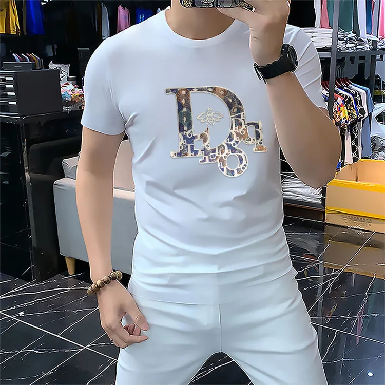 夏装个性印花大D短袖t恤男青年男装衣服潮流休闲百搭圆领韩版上衣