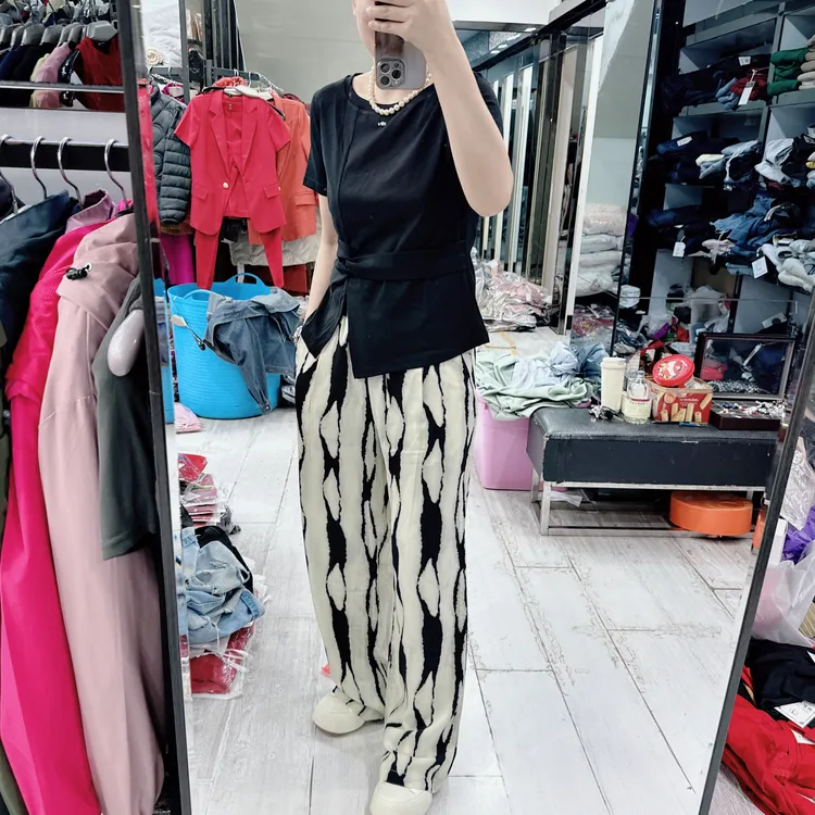 韩版优质不规则衣雪纺裤气质套装8529美丽