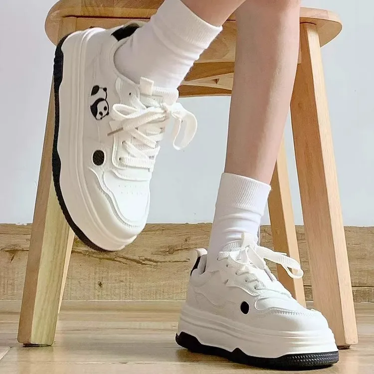 SENMA/森马二棉厚底小白鞋女板鞋鞋子女2025新款爆款熊猫女鞋百搭