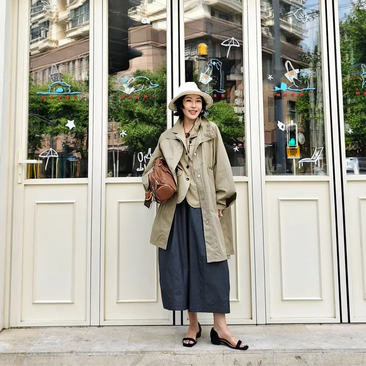 PENNYPENG风起伦敦恋夏风洋气百搭老钱时尚英伦风连帽宽松风衣