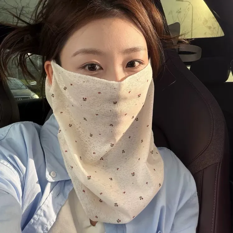 夏季碎花护脖半脸防护防晒防紫外线口罩脖套商品图