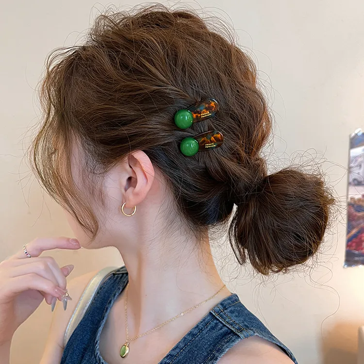 韩系~圆球发夹边夹侧边夹女2025新款高端刘海夹发卡发饰前额夹子