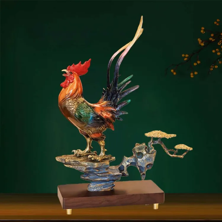 全铜金鸡报喜大吉大利铜鸡招财公鸡摆件办公室工艺品乔迁开业礼物
