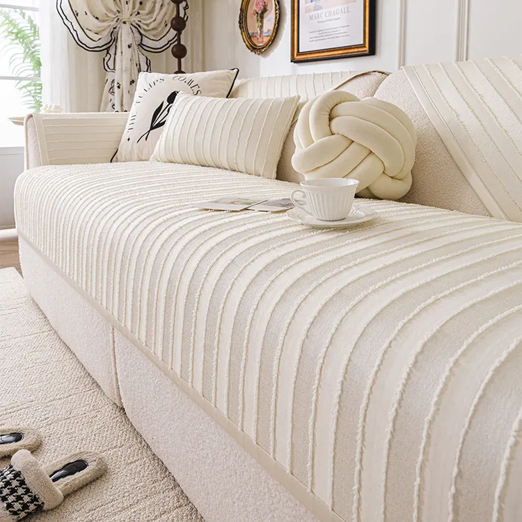 （拾光）2025新款雪尼尔沙发垫四季通用加厚坐垫直排沙发盖布