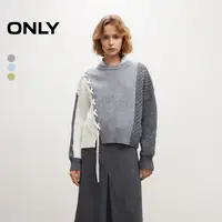 ONLY2025秋季新款宽松落肩经典简约百搭圆领毛衣女|125313002
