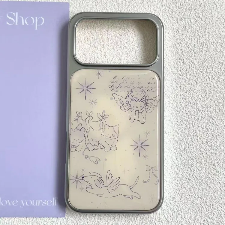 【奶油专属】电镀银滴胶咪咪亲亲ins适用苹果17pro女iphone15手机壳