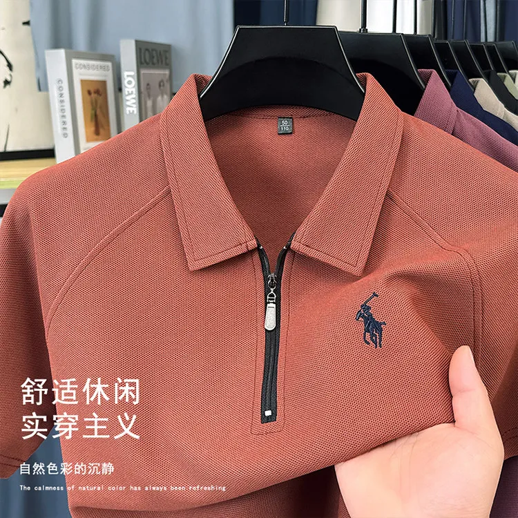 夏季新款男士短袖休闲商务翻领POLO衫刺绣时尚百搭男士t恤短袖