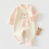 女宝宝可爱春秋冬季连体衣加绒保暖新生儿哈衣婴儿爬服加厚外出服