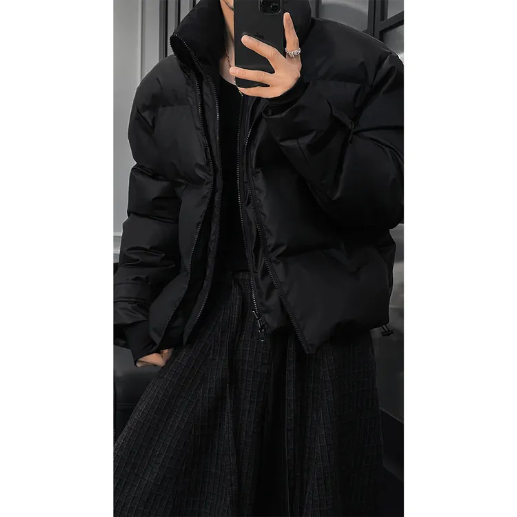 龙叨叨冬季新品高级感痞帅立领棉服男潮牌宽松百搭保暖棉衣外套