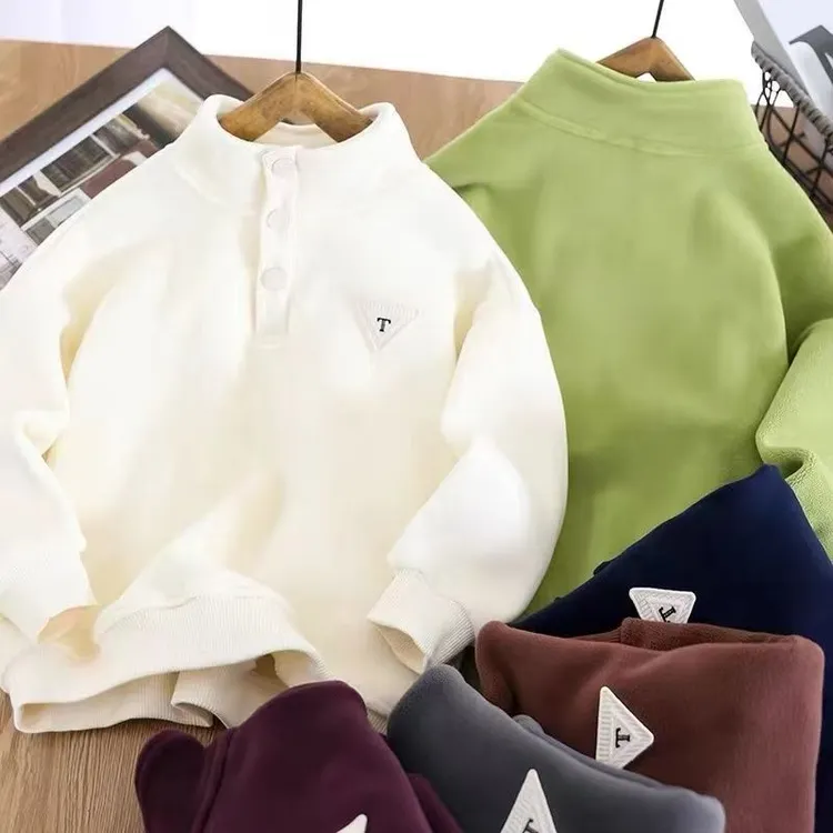 2026新款男女童加绒卫衣秋冬装加厚休闲保暖打底衫洋气上衣冬季