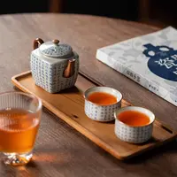 汝窑三才盖碗茶具家用简约泡茶新中式茶壶