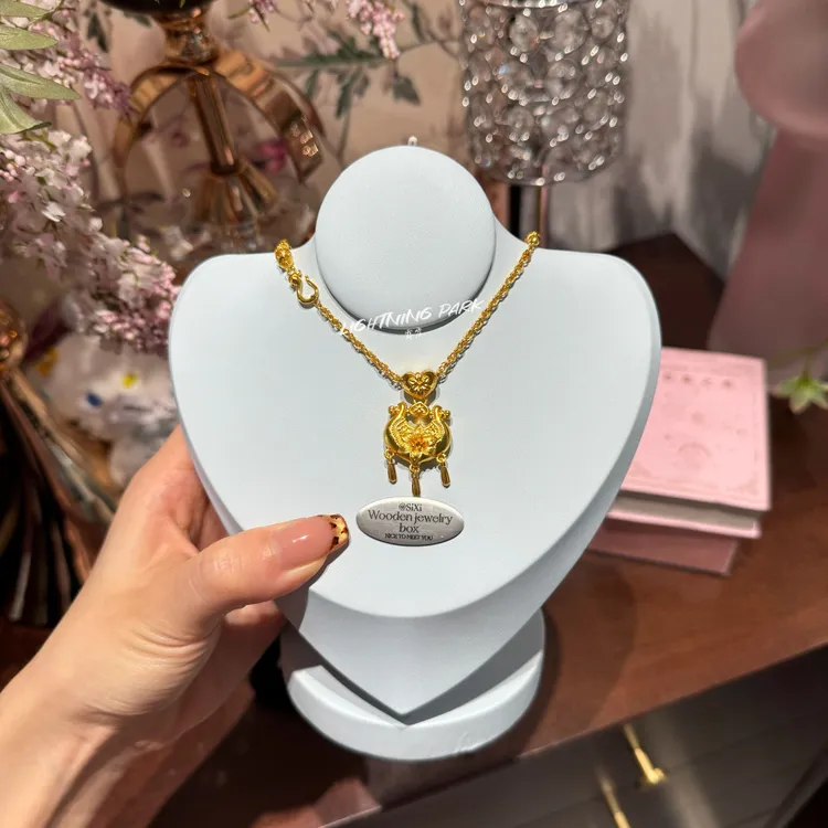 镀K金LIGHTNINGPARK 新中式山茶花流苏锁包轻奢项链