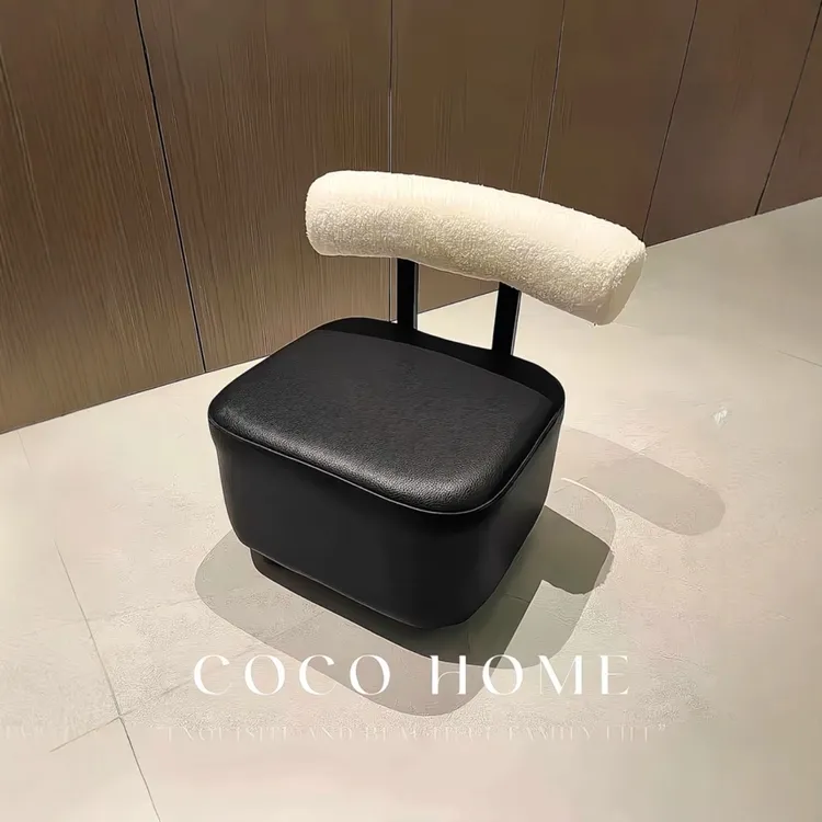 【超大号】万向轮凳子家用客厅高级感皮质矮凳静音靠背溜溜凳换鞋凳