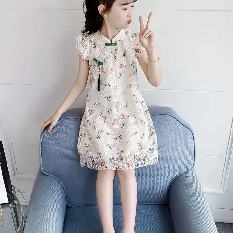 女童夏装连衣裙2025新款洋气儿童旗袍夏季女大童公主裙小女孩汉服