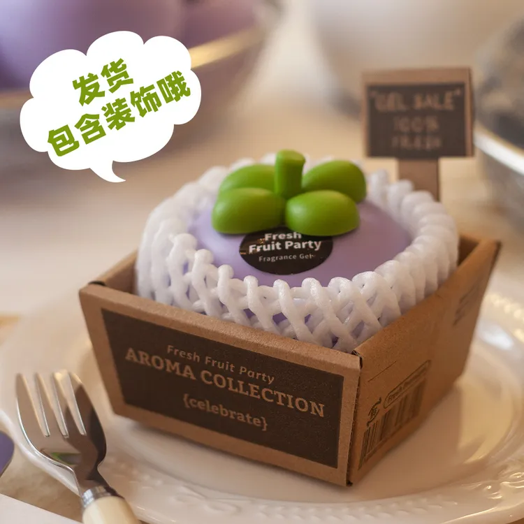 爆款仿真水果香薰摆件卧室高级感治愈香氛拉伸固体香膏可车载家用