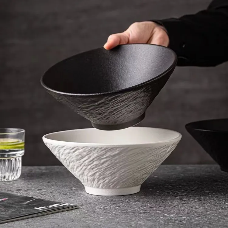 日式拉面碗陶瓷家用面碗网红泡面碗斗笠碗沙拉碗水果碗简约大容量