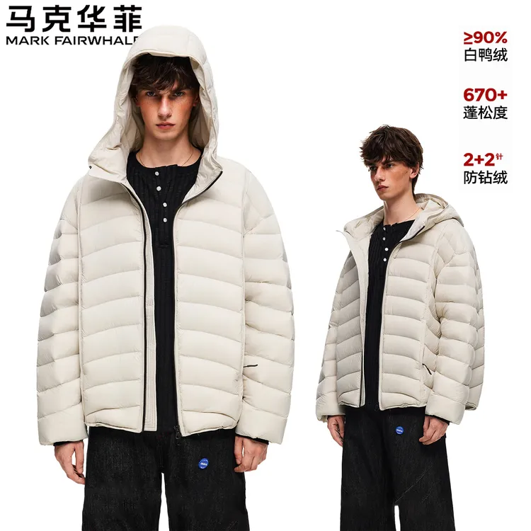 马克华菲排骨羽绒服男冬新款重磅保暖超高充绒90鸭绒美式宽松外套