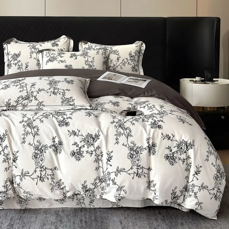 轻奢全棉磨毛床上四件套高级感床品加厚纯棉被套床单床笠款2025新