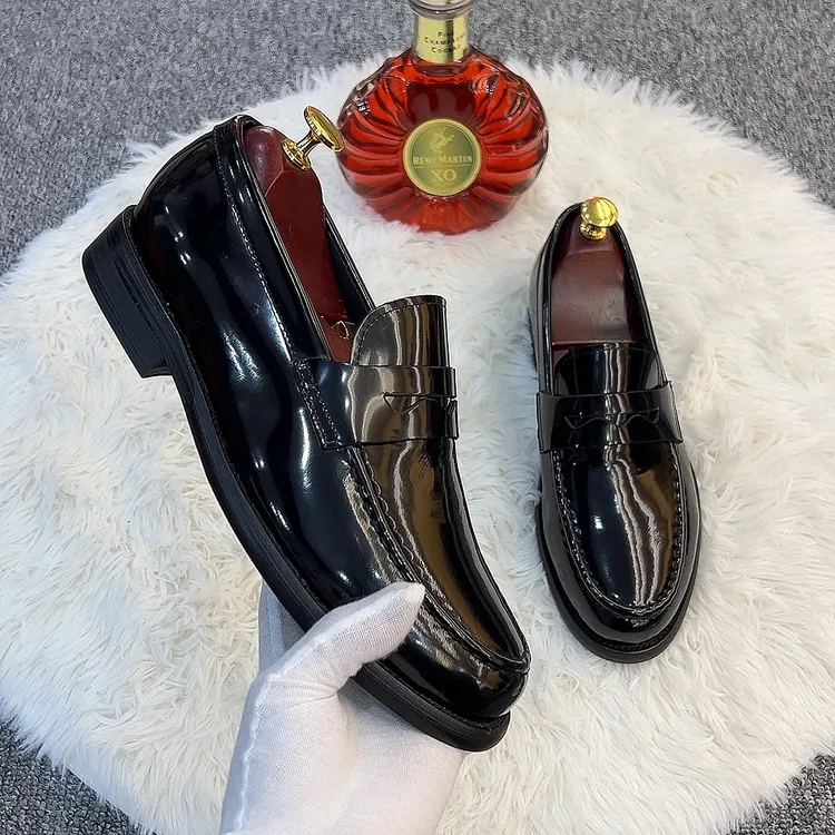 37码头高端马皮时尚潮流百搭透气一脚蹬男士乐福皮