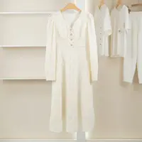 【麦笛16】50722182 春季气质优雅时尚V领连衣裙品牌撤柜女装