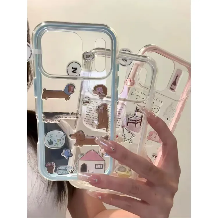 腊肠狗小屋DIY贴纸适用苹果17华为p70oppo小米15vivo三合一手机壳