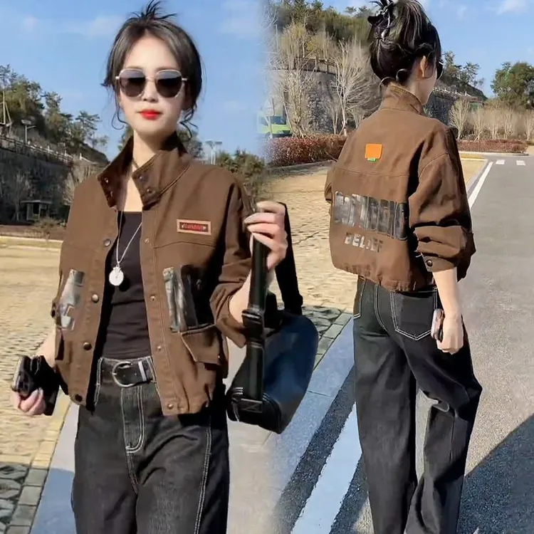 时尚独特短外套女士2025春季新款高级大方减龄小个子妈妈夹克