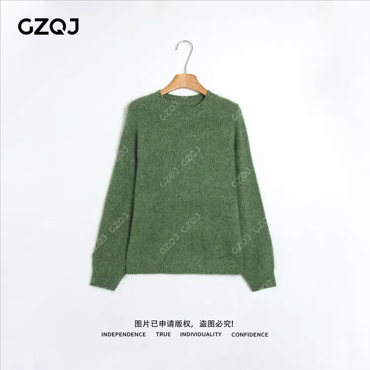 老琴私服【暖绒】琥珀流光风100绵羊毛云朵感保暖花纱拉毛毛衣6487