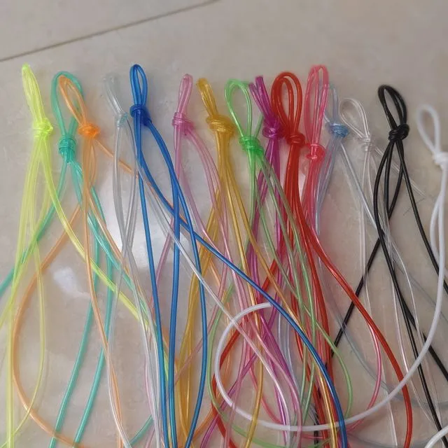小学生手工劳技课编织绳2mm塑料空心亮晶晶软管DIY配件小动物挂件