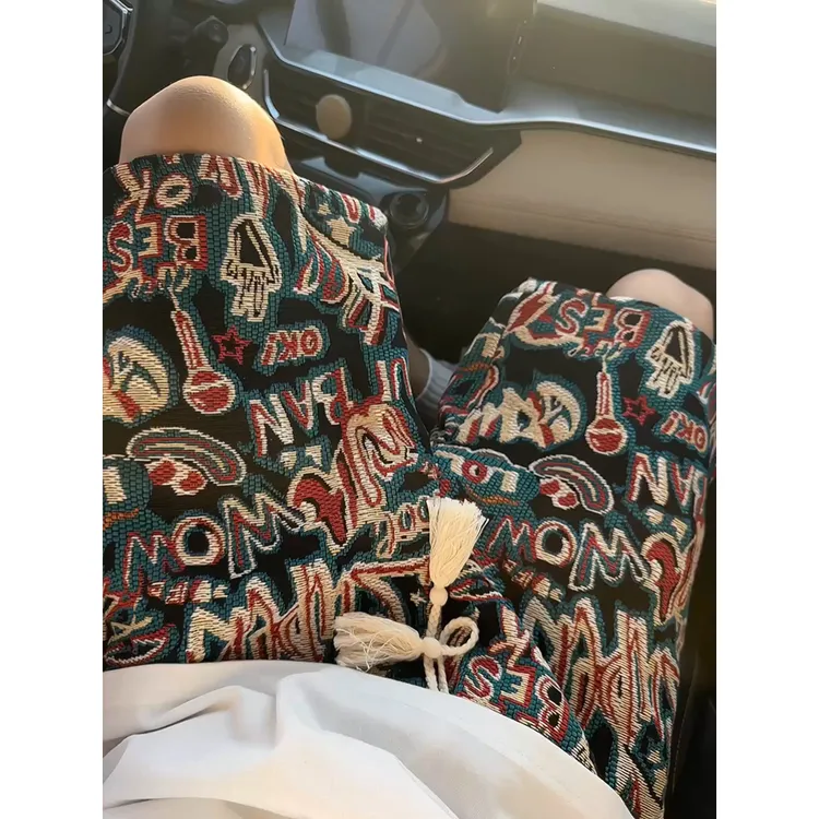 夏威夷民族风短裤男女夏季潮牌运动裤子ins宽松休闲沙滩五分裤潮