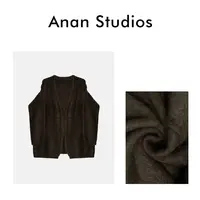 Anan Studios【精致素雅】新款慵懒风软糯中长款绵羊毛外套25115