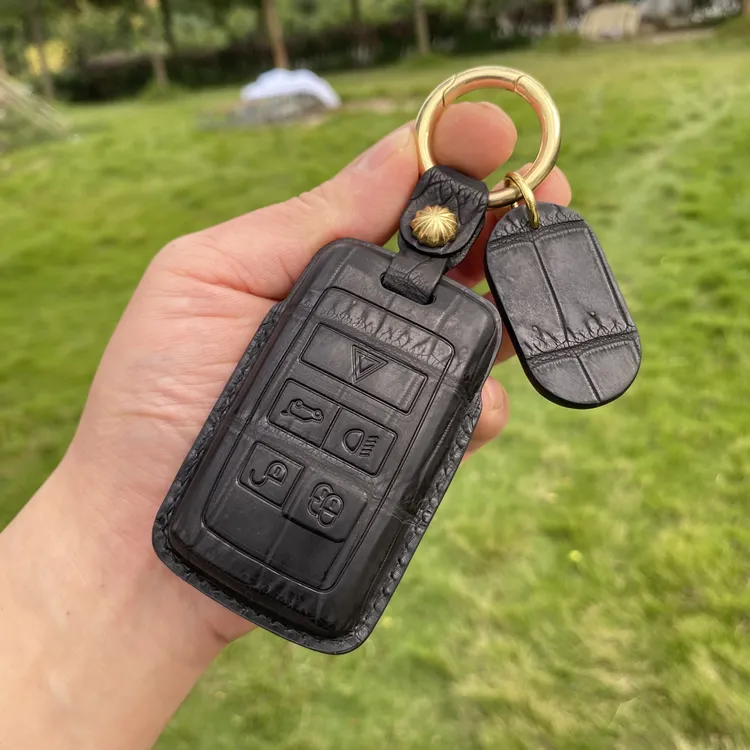 美洲Hcp黑色大竹节鳄鱼皮定制车钥匙套，拍下备注车型或联系客服
