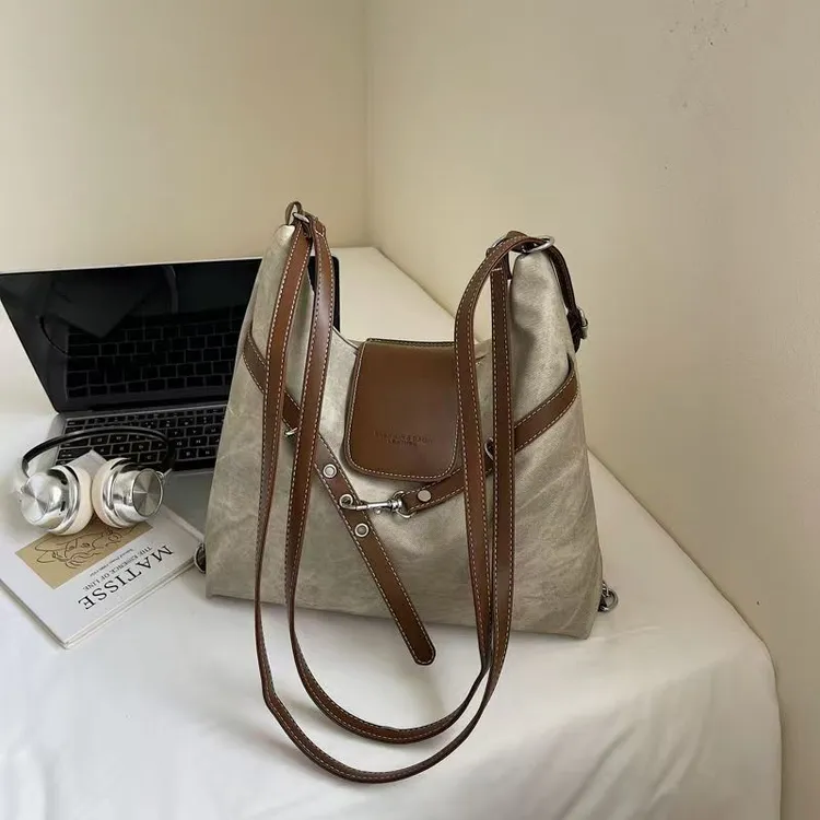 轻职风印花学院风托特包双肩包大容量包包大包包洋气百搭休闲