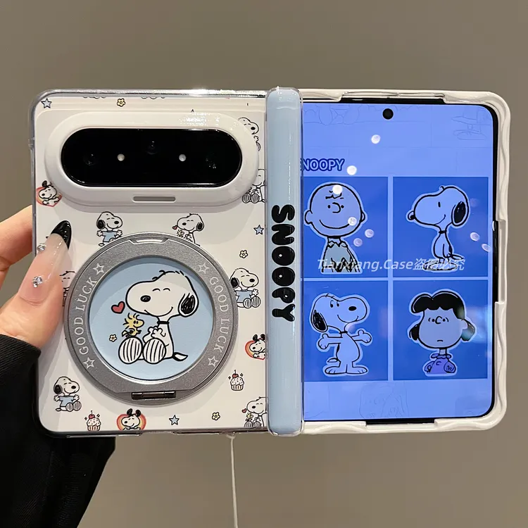 可爱卡通史努比旋转支架适用于华为puraxmax折叠屏手机壳purax2