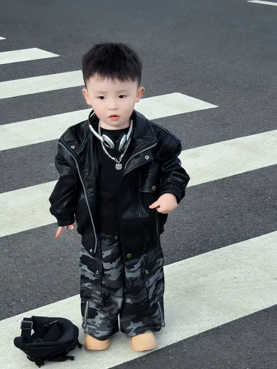 男童皮衣儿童秋装外套2025新款秋季小童痞帅上衣宝宝夹克春秋薄款
