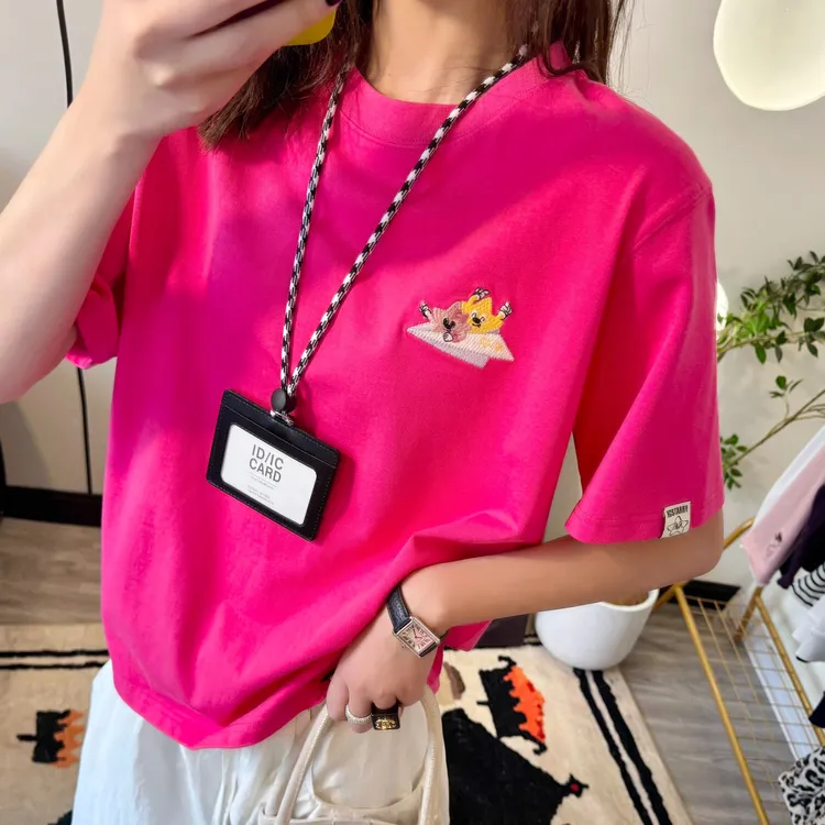 胸前后背刺绣~XCstarry纸袋飞机星加厚短袖T恤XC5015（90-150斤）