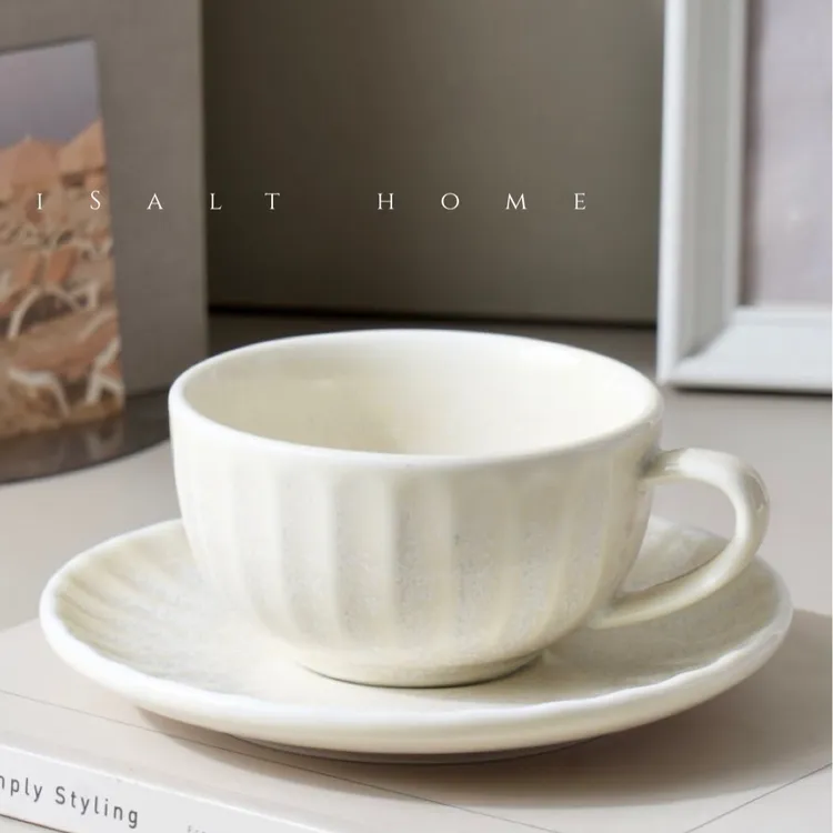 DXC尔白咖啡杯碟窑变釉下午茶陶瓷杯子点心碟下午茶杯复古创意