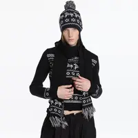 LYUOCHENG秋冬费尔岛小马复古修身针织毛衣