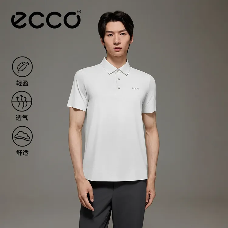 ECCO【男款高尔夫短袖POLO】简约舒适吸汗抗皱短袖T恤EG253T009M