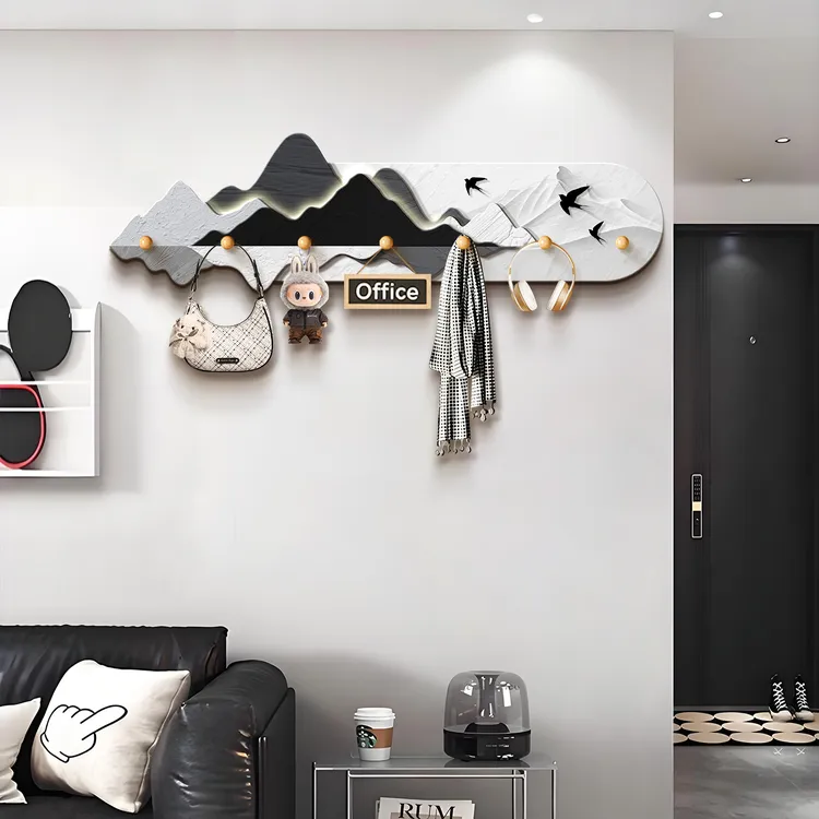背有靠山挂衣架创意收纳壁挂装饰挂钩衣帽架上墙高级感进门墙挂