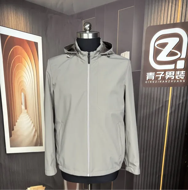 QZ852男装春款夹克米灰高级新款