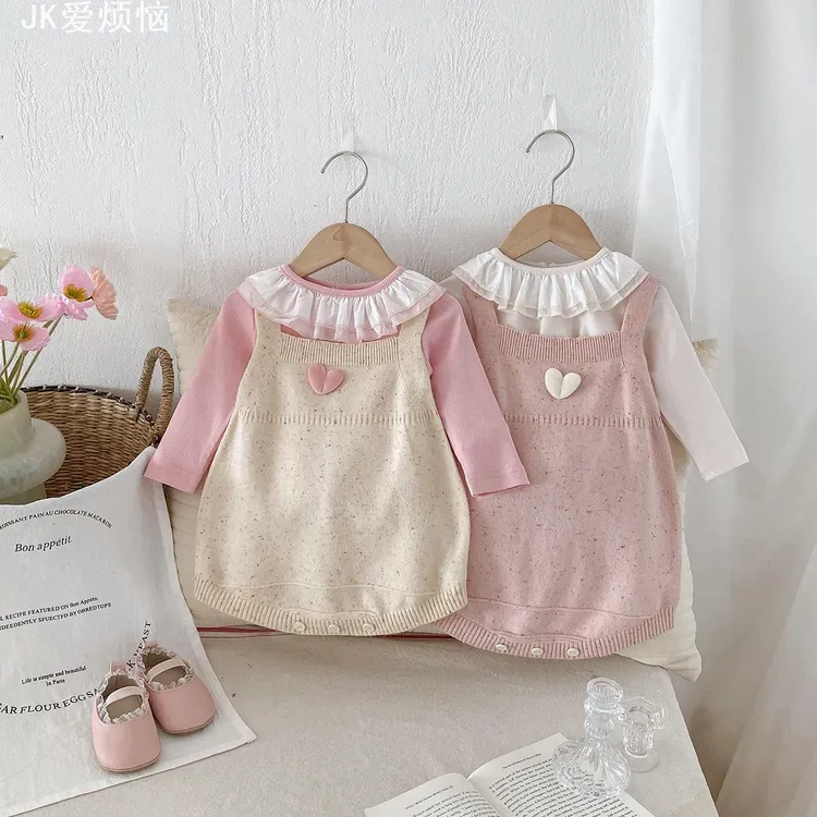 doudop轻奢点兮秋季2024年新款女宝宝套装洋气打底衫无袖包屁两件